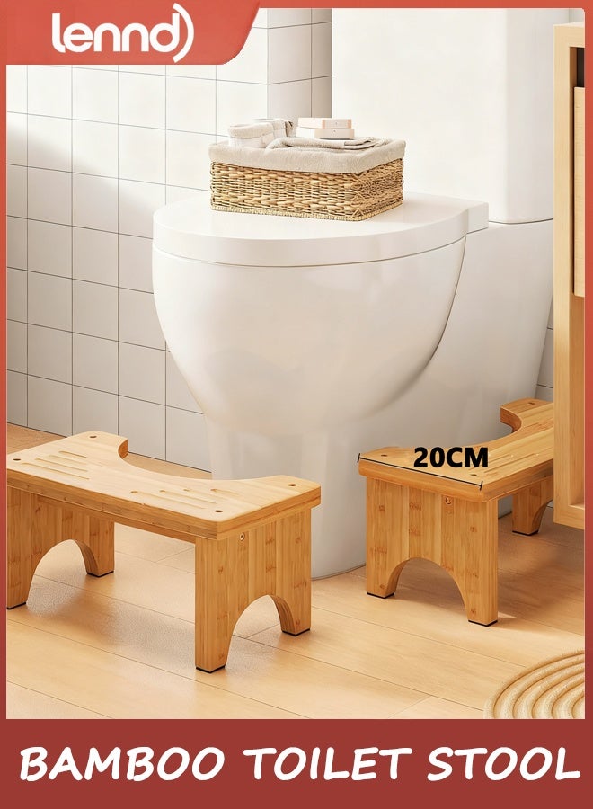 LENND Bamboo Toilet Stool, Wooden Squatting Potty Stool for Adults, 18CM Toilet Stool Squat Adult, Non-Slip Wood Poop Stool for Bathroom, Portable Toilet Foot Pooping Steps for Kids - Image 3